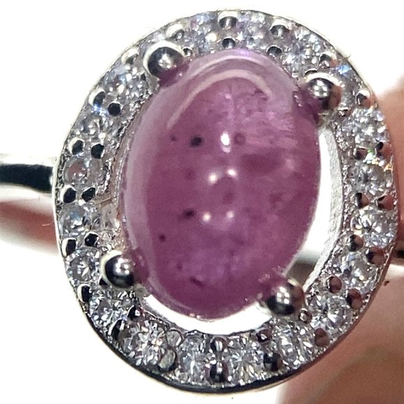 Pink Sapphire 1.61ct Platinum Finish Solid 925 Sterling Silver Ring - Picture 3 of 8